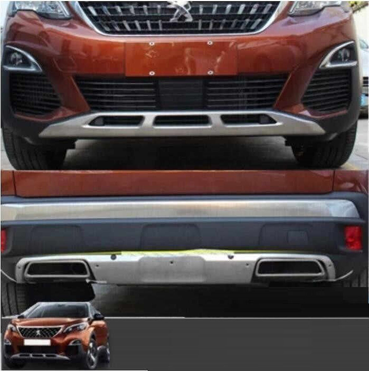 Peugeot 3008 2016-2019 Uyumlu Ön Arka Tampon Koruyucu Difüzör 