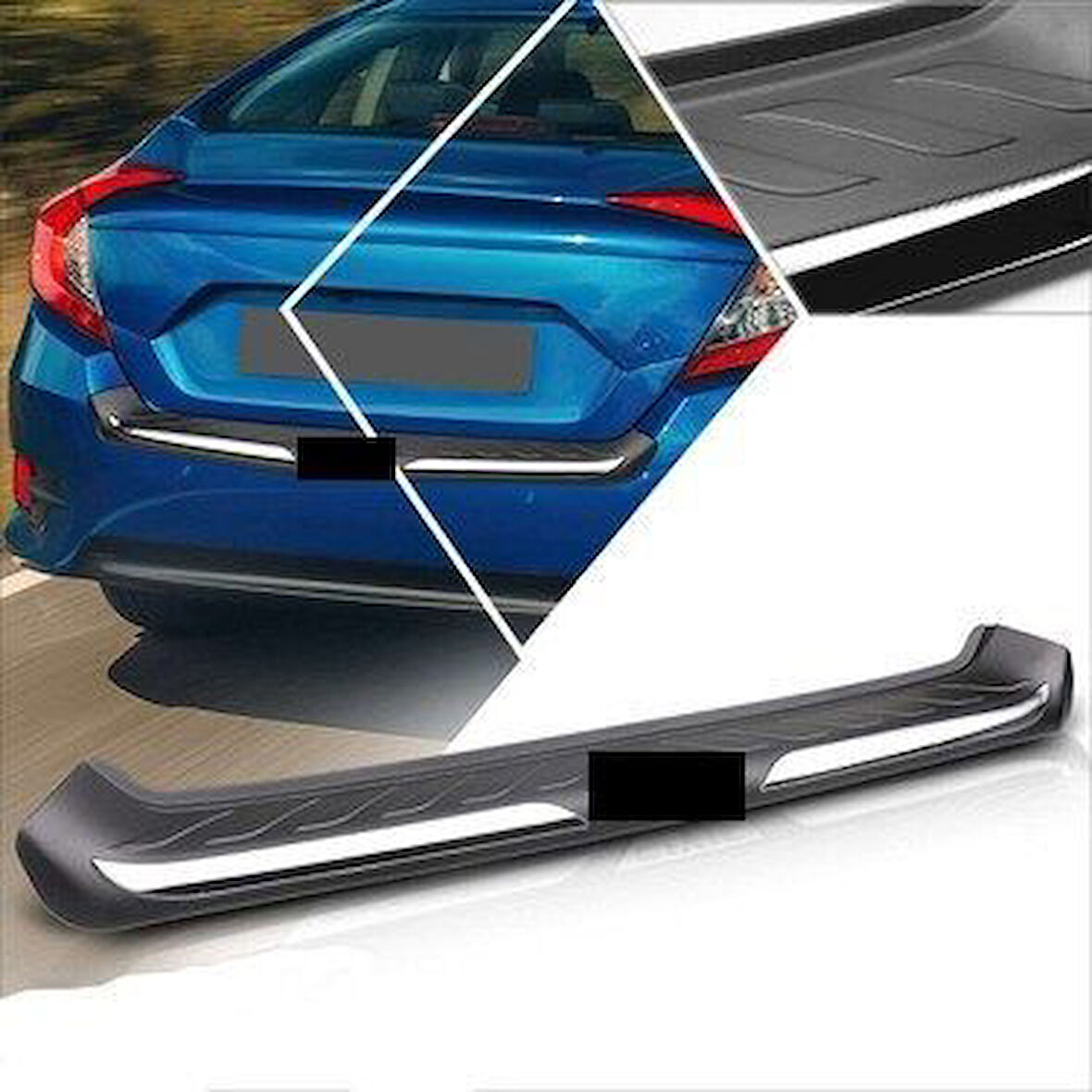 Civic 2016 Uyumlu Sonrası Arka Tampon Eşik Koruma ABS