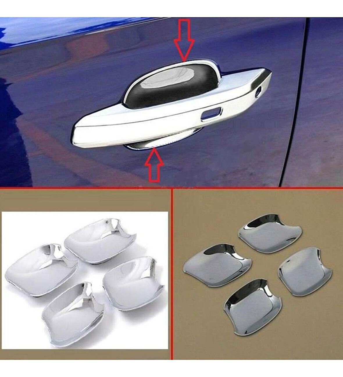 Audi Q5 Uyumlu 2010 2017 Dış Kapı Kolu İç Kaplama ABS (Plastik) Krom