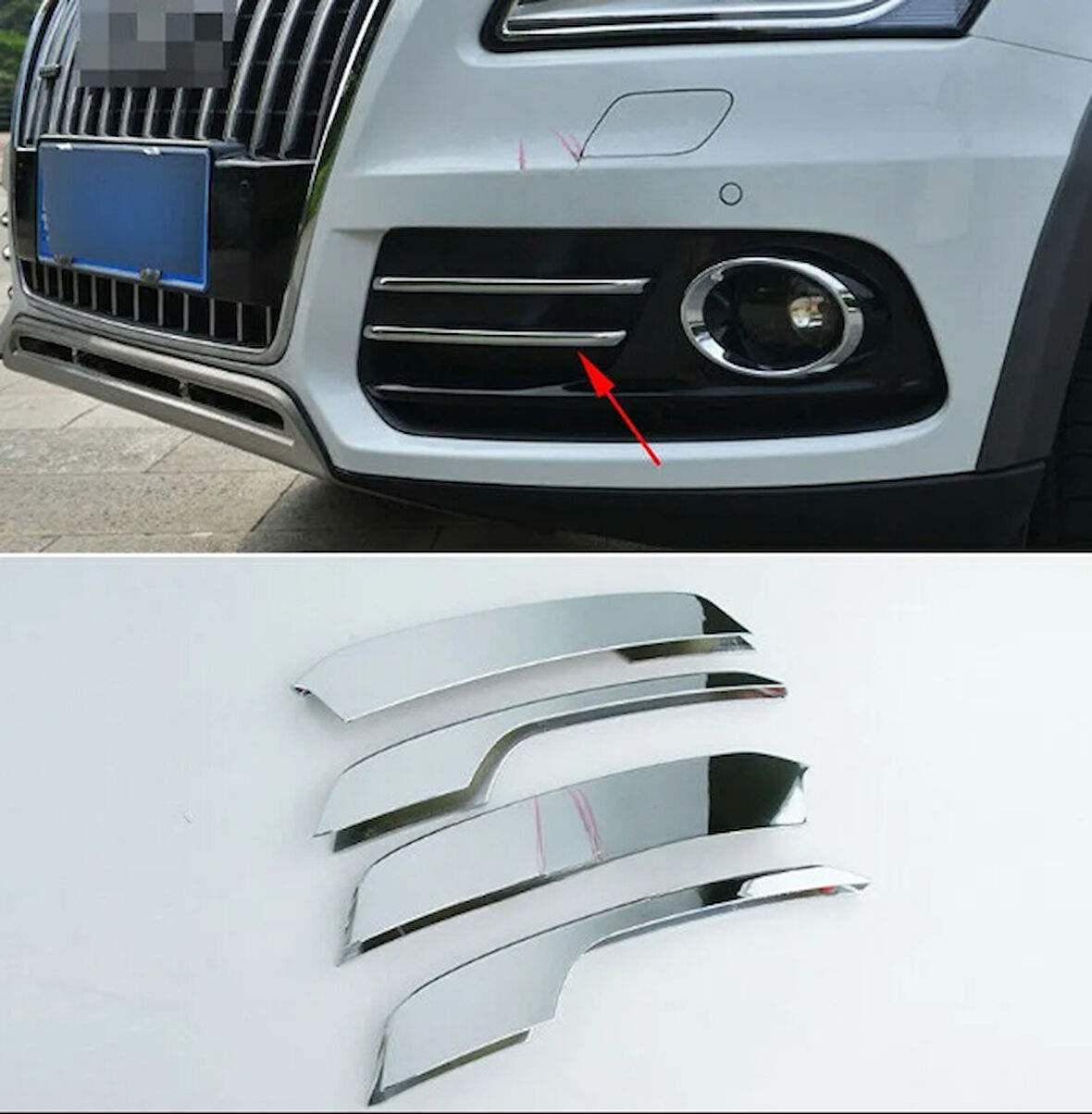 Audi Q5 2010 2017 Sis Farı Krom 4 Parça Abs (Plastik)