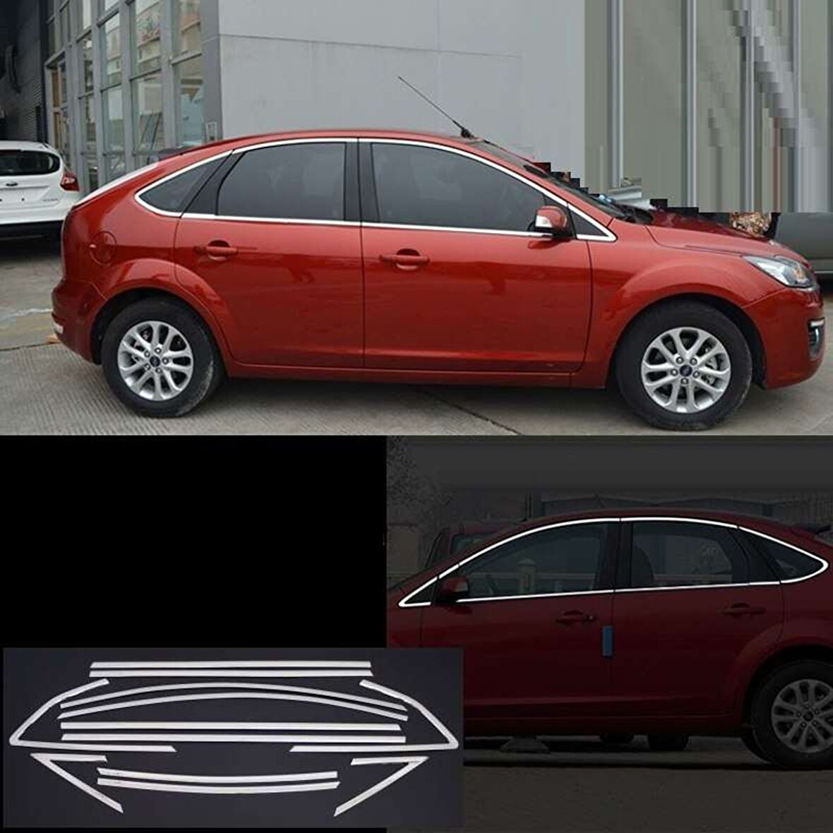 Ford Focus Uyumlu Hatchback 2005 2010 Cam Çıtası Krom