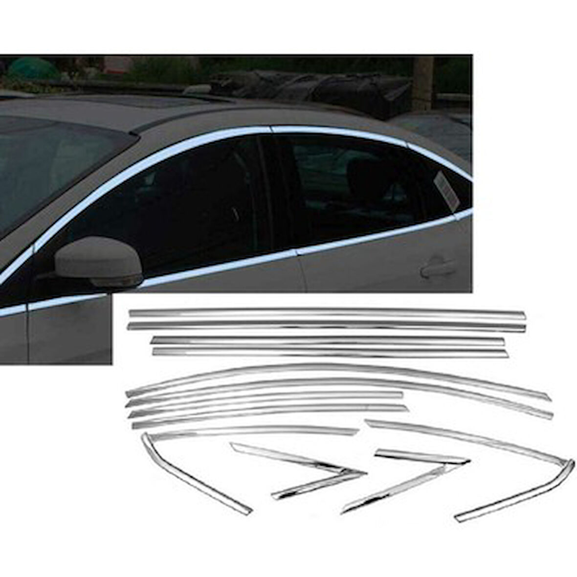 Ford Focus Uyumlu Sedan 2005 2010 Cam Çıtası Krom