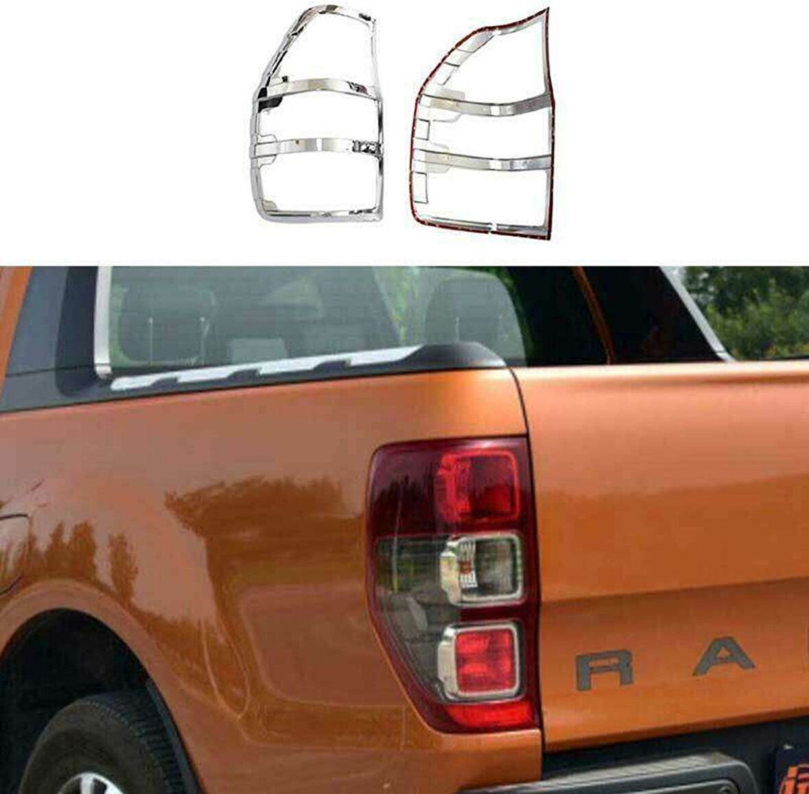 Ford Ranger Uyumlu 2016 Sonrası Arka Stop Kaplama ABS(Plastik) Krom