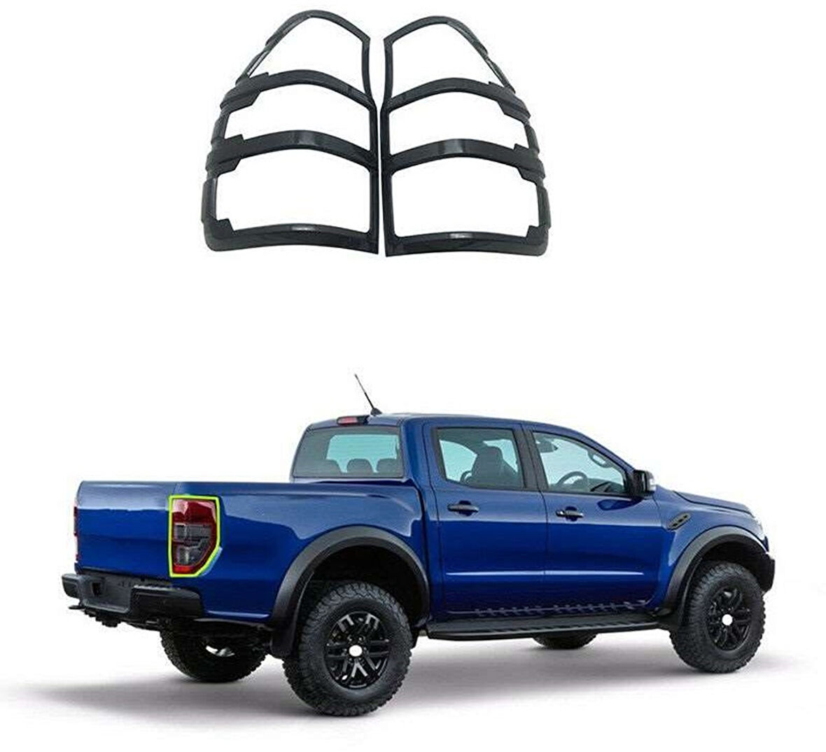 Ford Ranger Uyumlu 2016 2018 Arka Stop Kaplama ABS(Plastik) Siyah