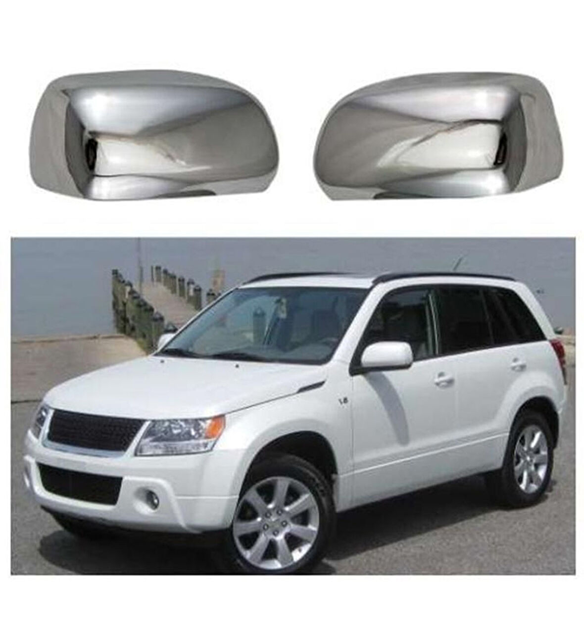 Suzuki Grand Uyumlu Vitara 2007 2012 Ayna Kapağı ABS(Plastik) Krom