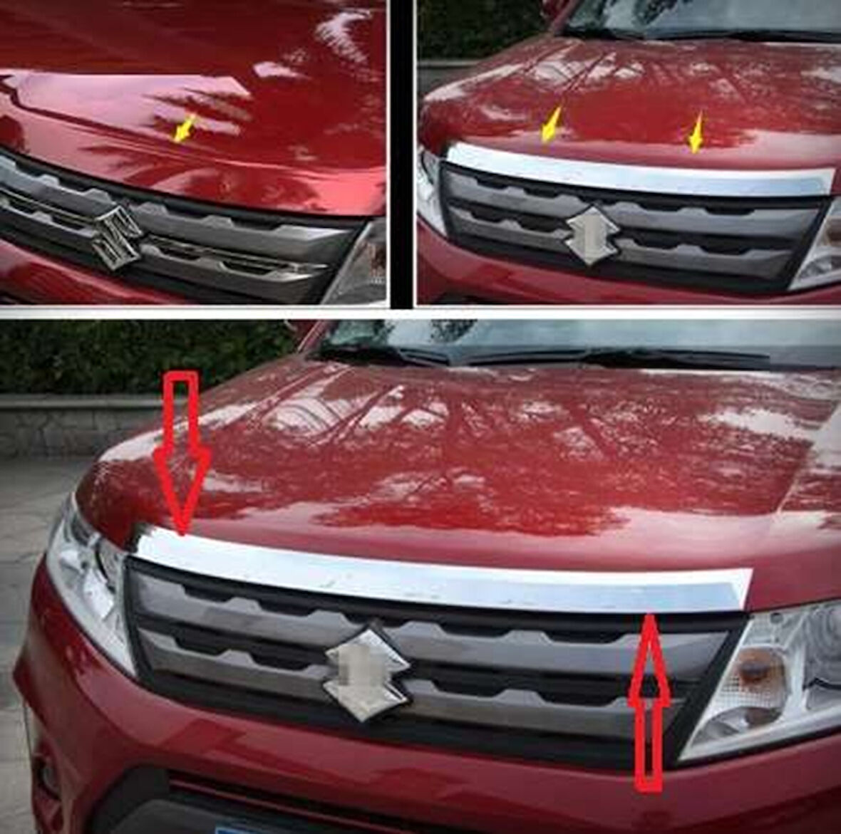 Suzuki Grand Uyumlu Vitara 2015 Sonrası Ön Kaput Koruma Krom