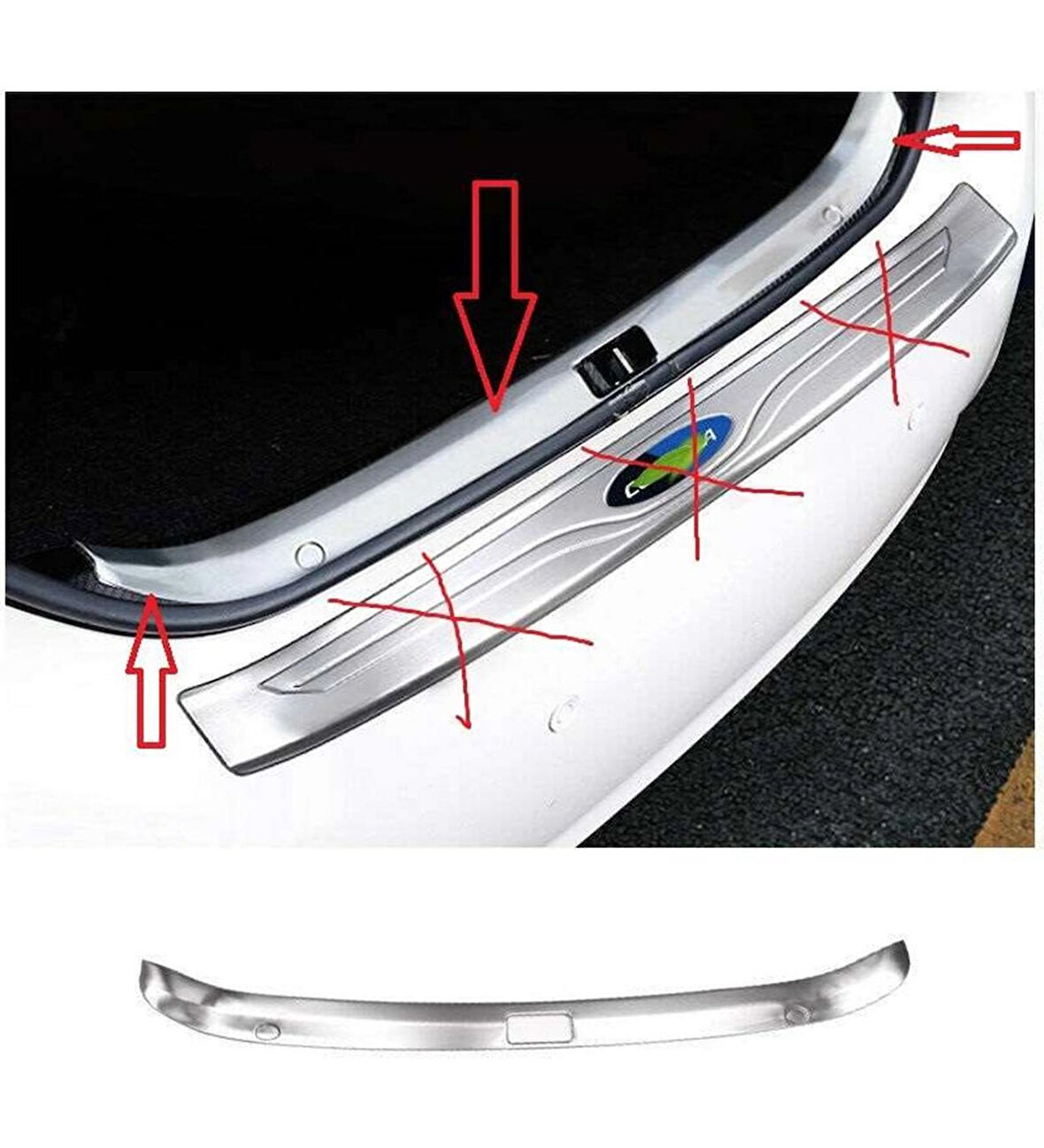 Toyota Corolla Uyumlu 2013 2018 Arka Tampon Eşiği Krom