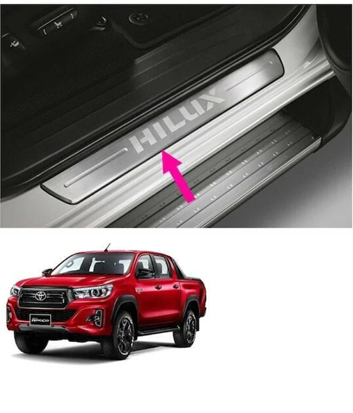 Toyota Hilux Uyumlu 2016 Sonrası Kapı Eşiği 4Lü Set Krom