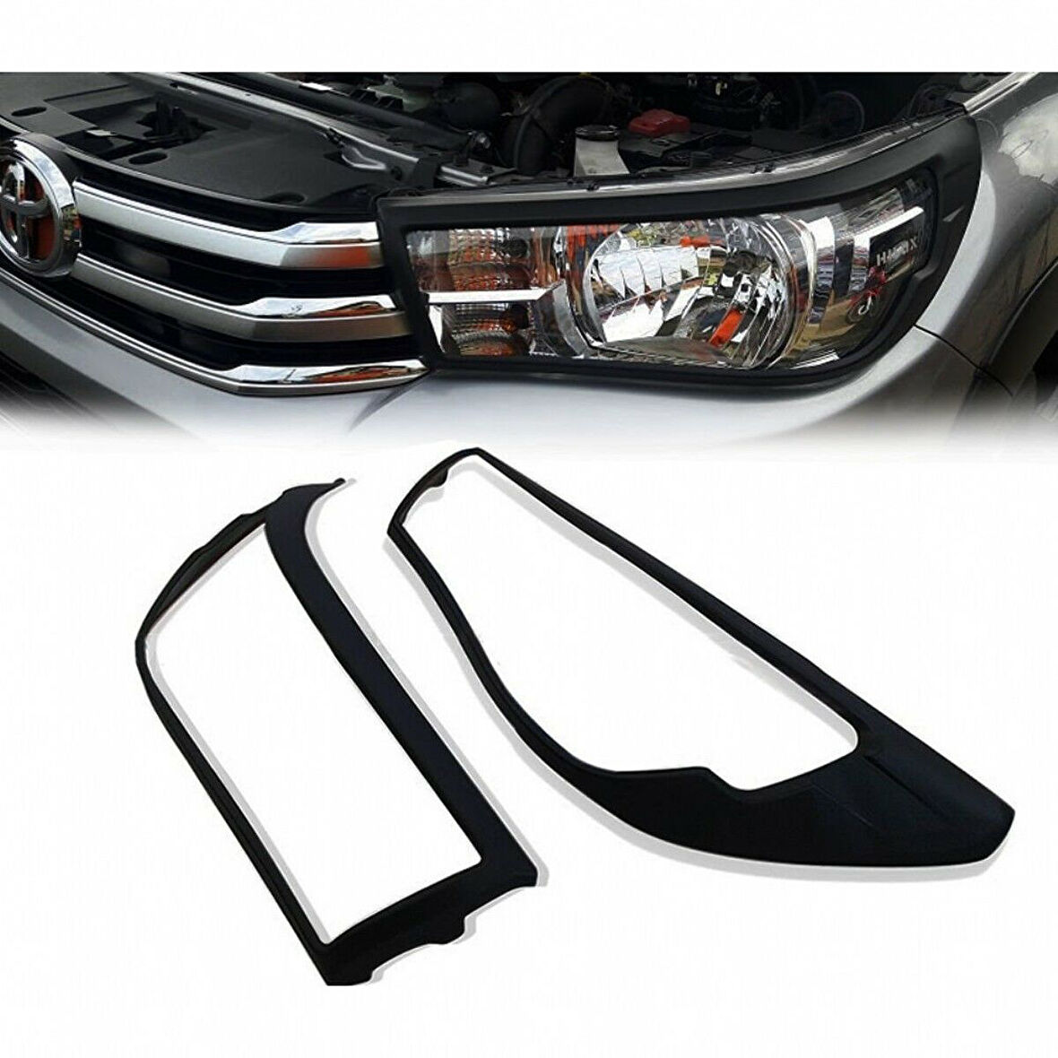 Toyota Hilux Uyumlu Far Çerçevesi Siyah 2016 Sonrası Abs