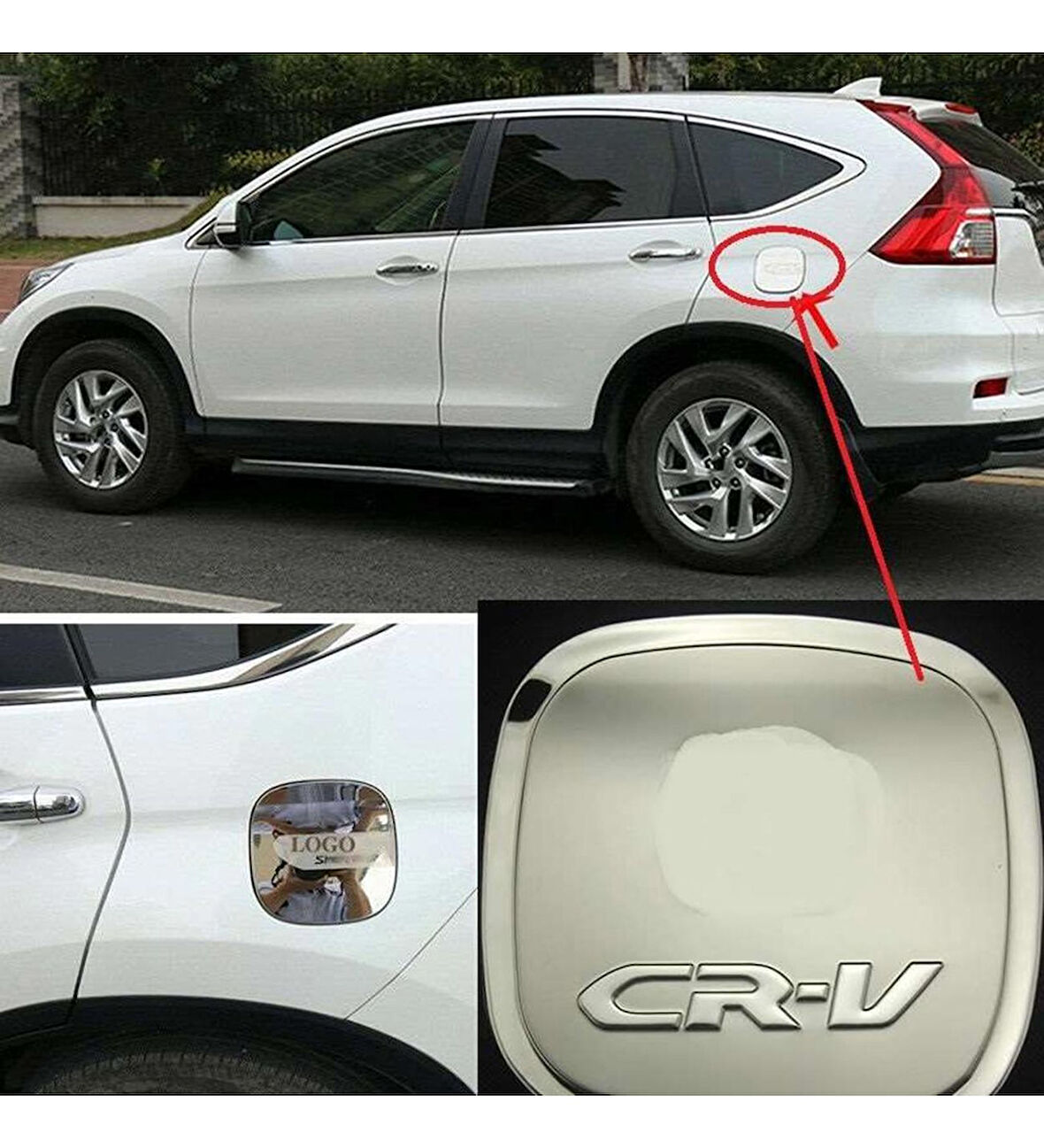 Honda Cr-V Uyumlu 2013 2017 Depo Kapağı Kaplama Krom