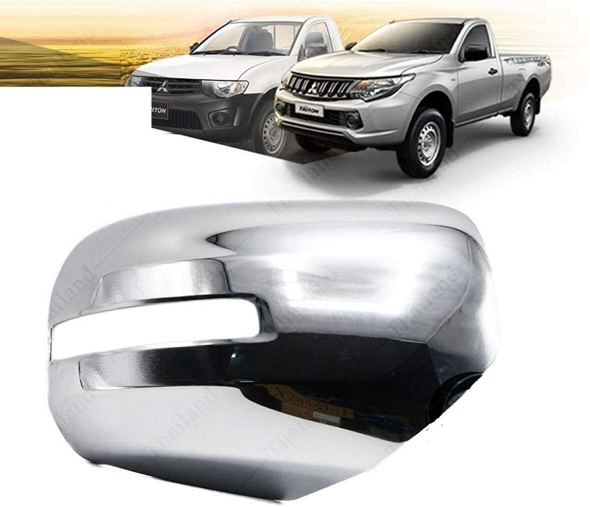 Mitsubishi L200 Uyumlu 2015 2018 Ayna Kapağı ABS (Plastik) Krom Parça