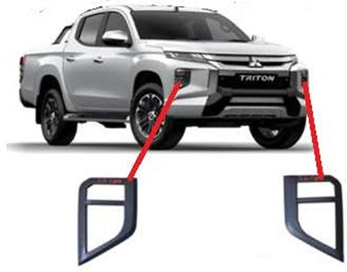 Mitsubishi L200 Uyumlu 2019 Sonrası Sis Lambası Kaplama Siyah 