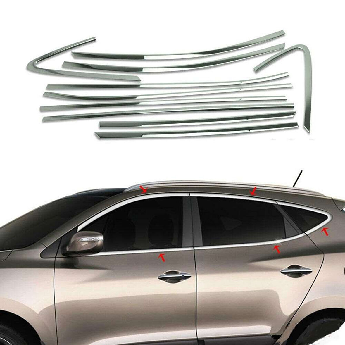Hyundai Ix35 Uyumlu 2010 Sonrası Cam Çıtası Krom 