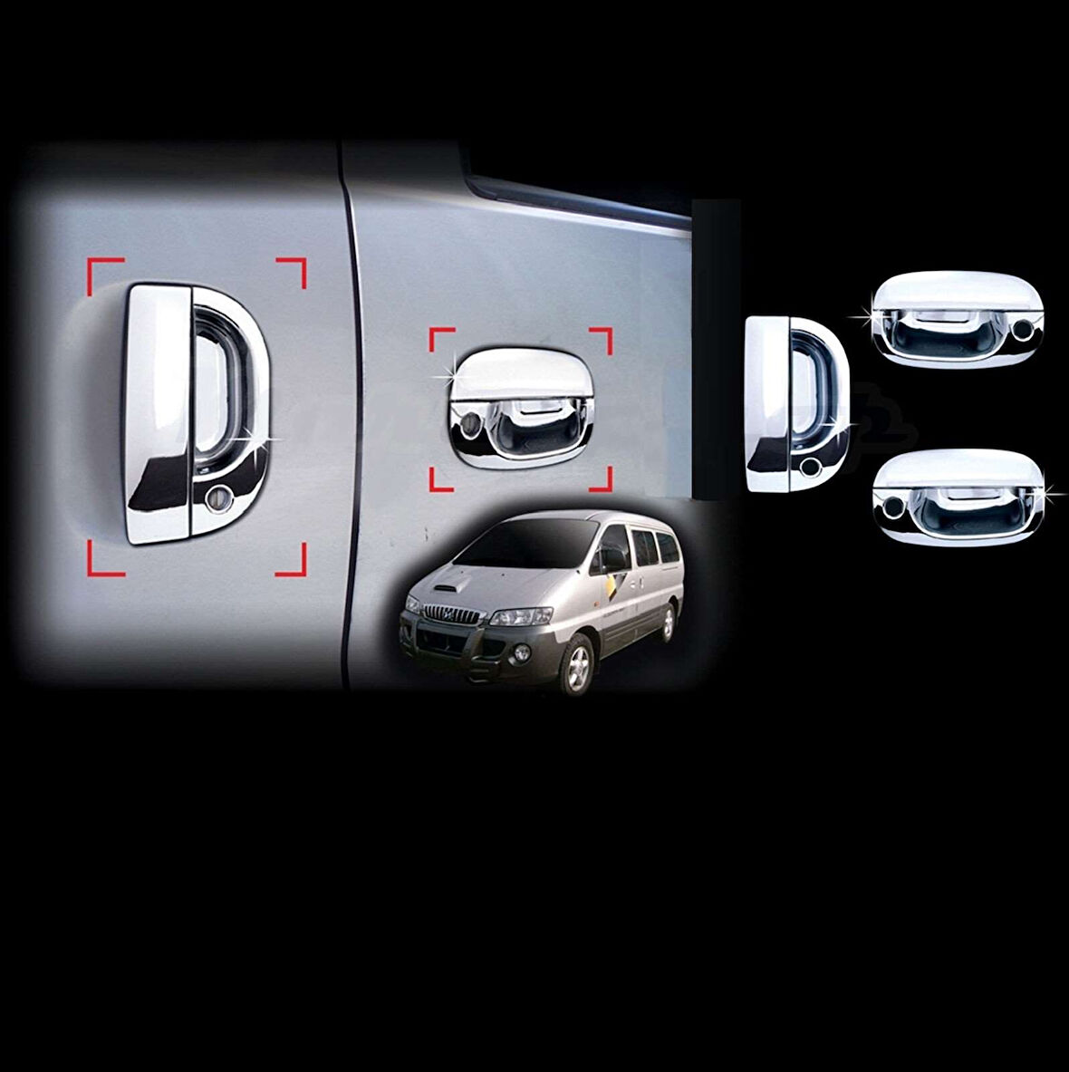 Hyundai Starex Uyumlu 1997 2007 Kapı Kolu ABS(Plastik) Krom