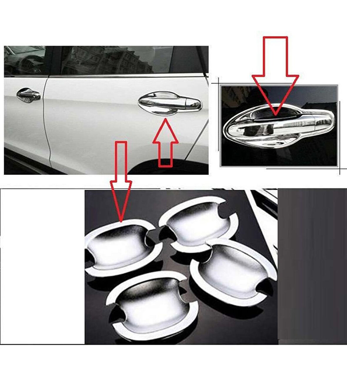 Hyundai Tucson Uyumlu 2004 2014 Dış Kapı Kolu İç Kaplama Abs (Plastik) Krom