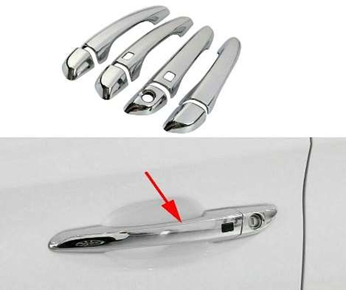 Hyundai Tucson Uyumlu 2015 Sonrası Kapı Kolu (Sensörlü) ABS (Plastik) Krom