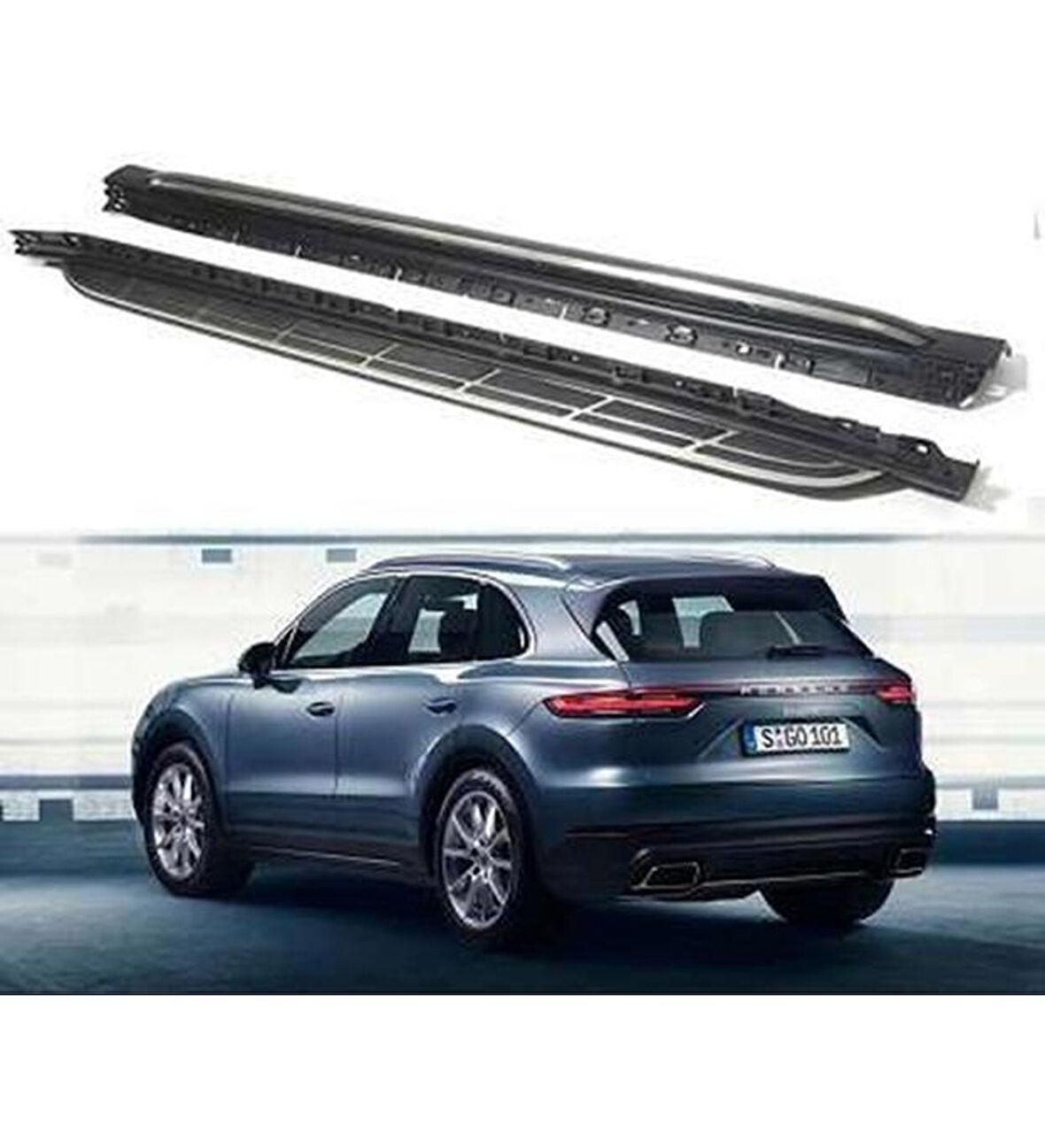 Porsche Cayenne Uyumlu 2018- Sonrası Oto Yan Basamak Side Step Oem Square Style