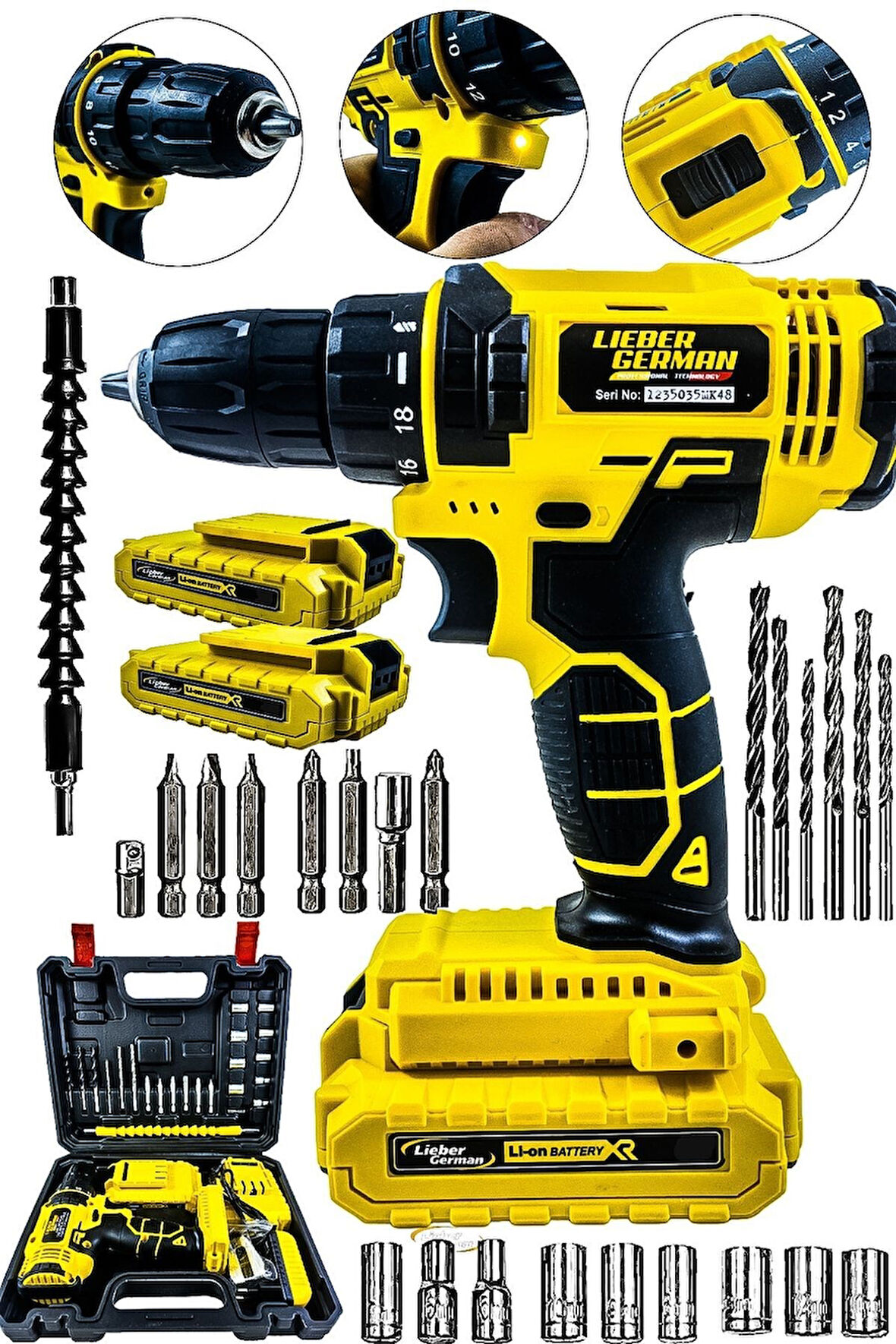 Titan Serisi 12v 2 Ah Süper Set Çelik Şanzumanlı 2 Akülü Şarjlı Vidalama Matkap