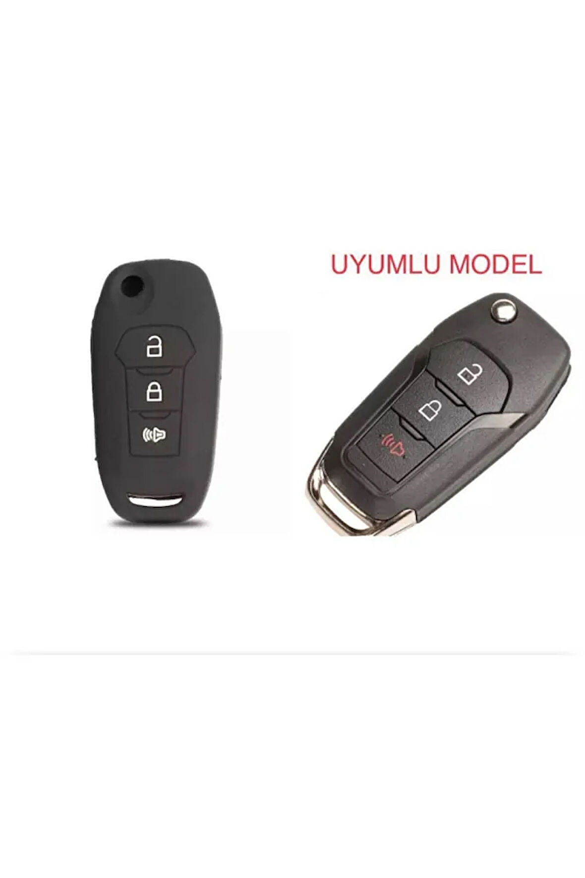 Mondeo Escort Ranger Fusion Silikon Anahtar Kılıfı Siyah Renk