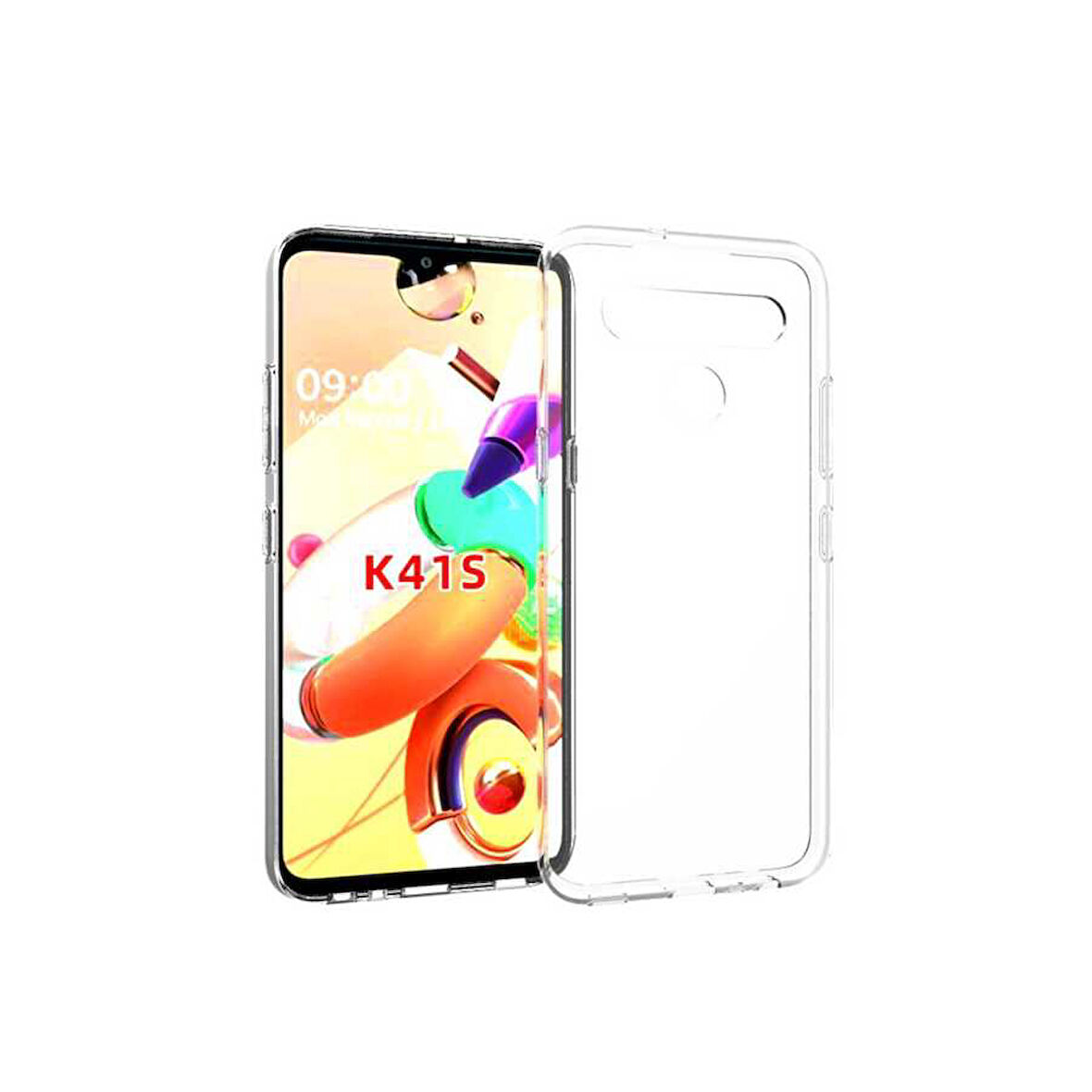 LG K41S Kılıf Şeffaf İnce Esnek Silikon Kılıf Zipax-Süper
