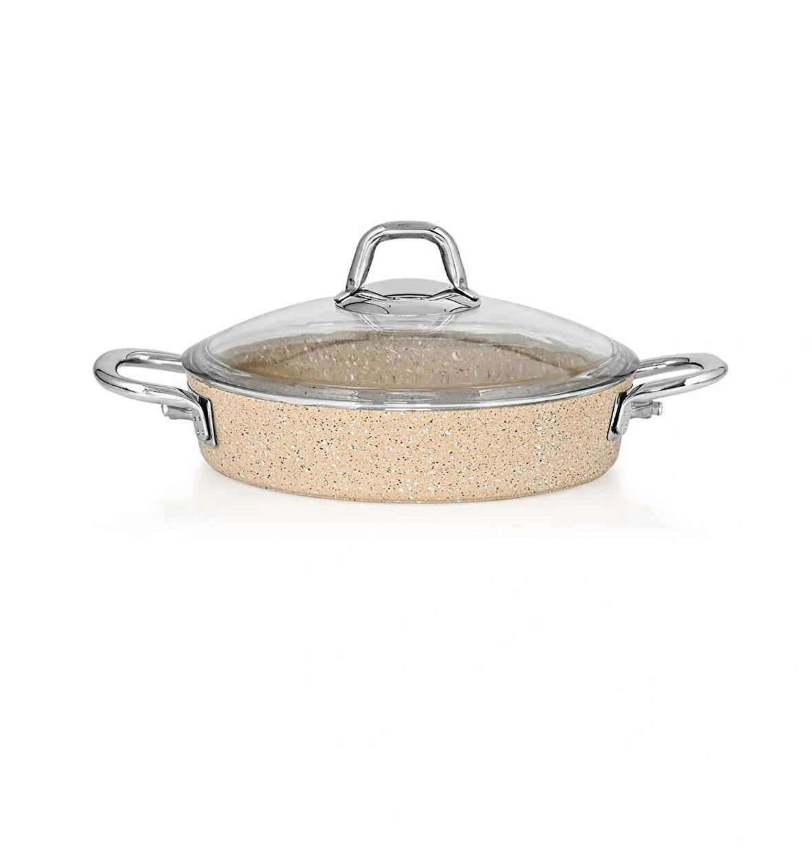 Lavonni 30 Cm Granit Basık Metal Saplı Tencere