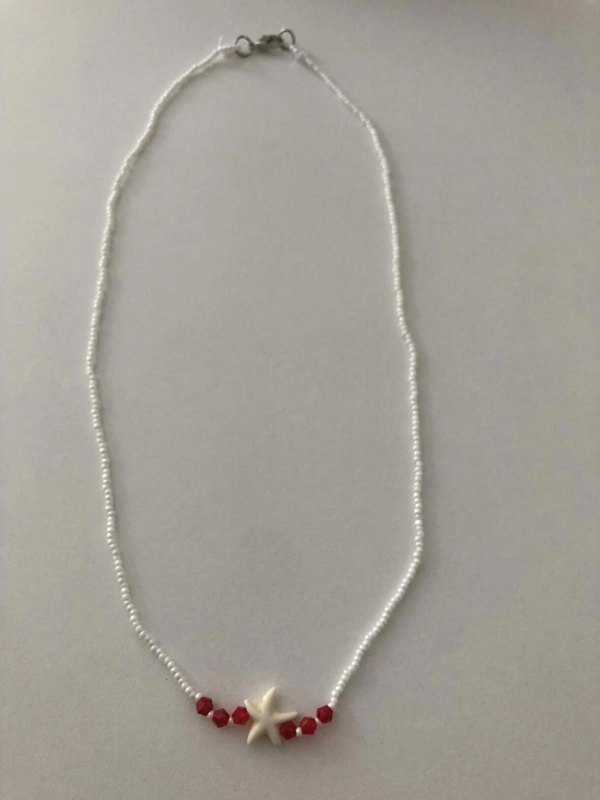 Lim10lubahçe Deniz Yıldızlı Kırmızı Kristal Boncuklu Kolye