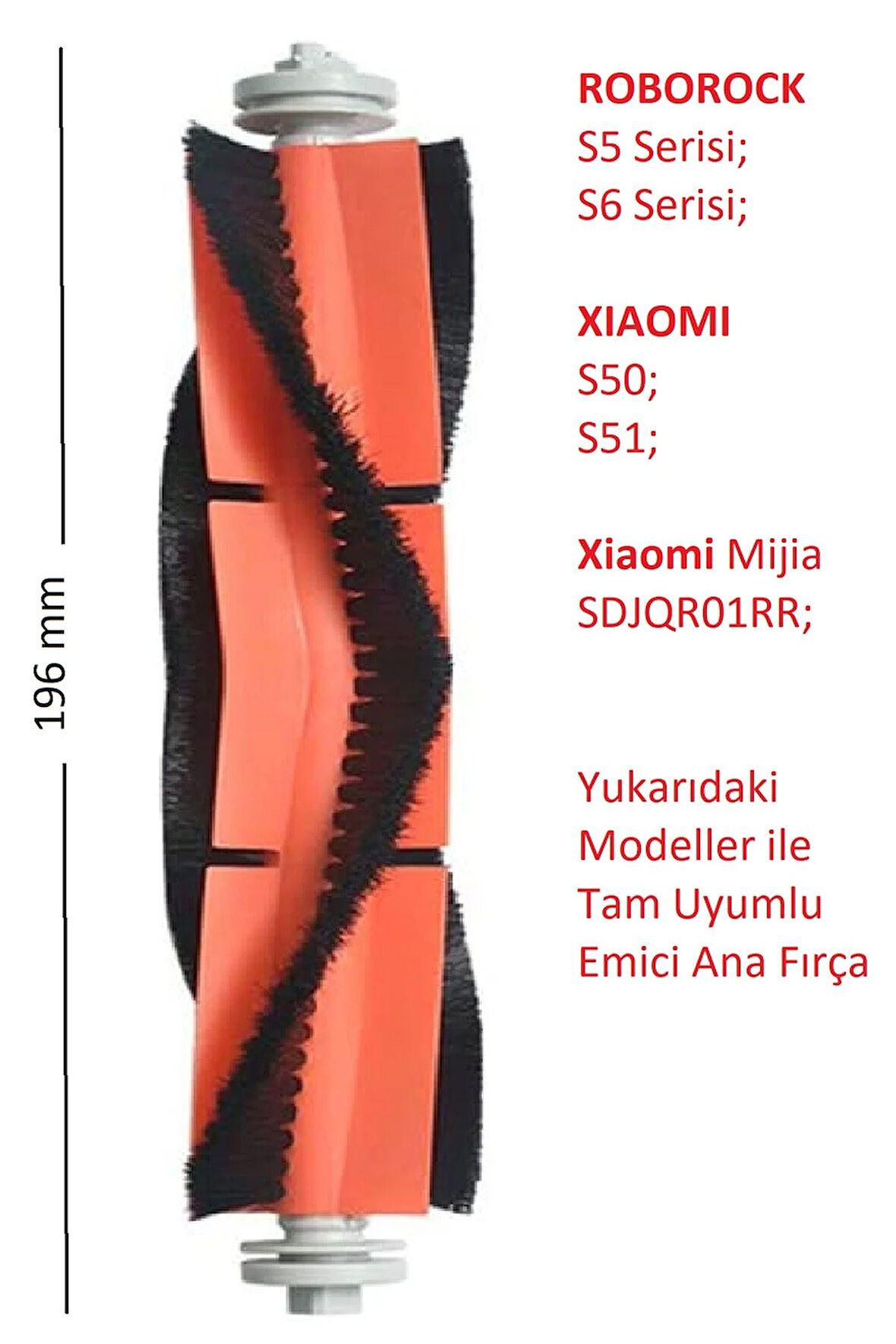 Roborock S5 S6 S50 S51 Xiaomi Mijia Sdjqr01rr Uyumlu Emici Ana Fırça - 1 Adet