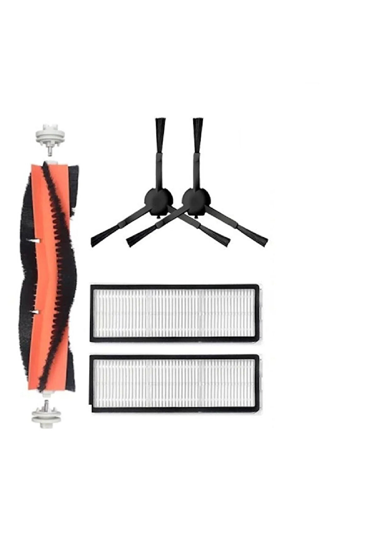 Xiaomi Mijia 1c Ve F9 Uyumlu - Mop Pro2+ (3d) Uyumlu Siyah Yan Fırça Set