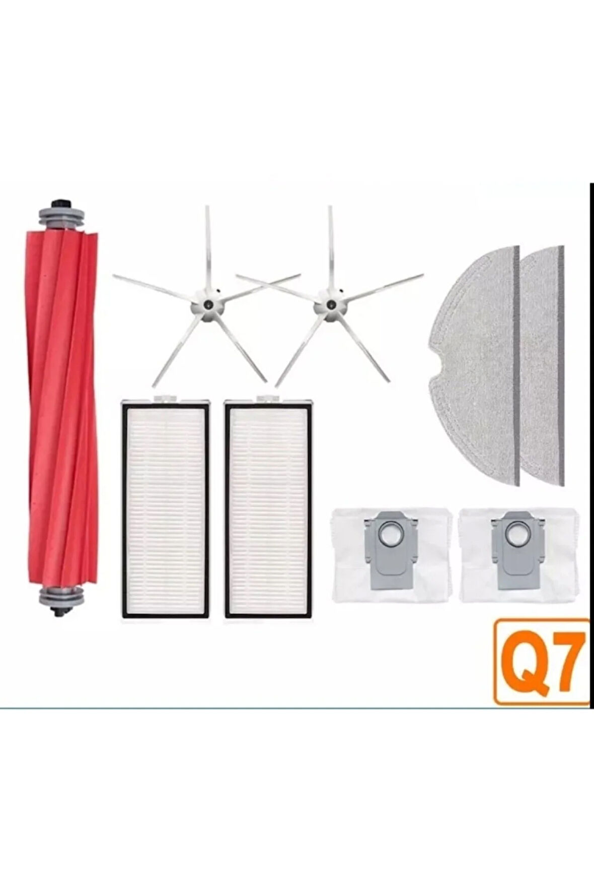 Roborock Q7 Max Plus Uyumlu Toz Torbası Fırça Hepa Filtre Seti