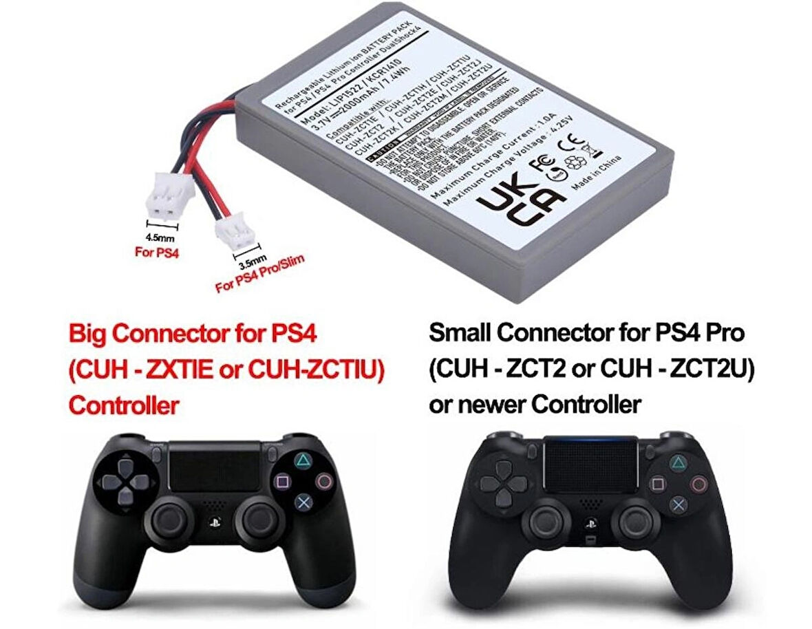 PS4 V1 Oyun Kolu slim /Pro Battery Sony PlayStation 4 DualShock V1 3.7V. 2000 mah polimer pil