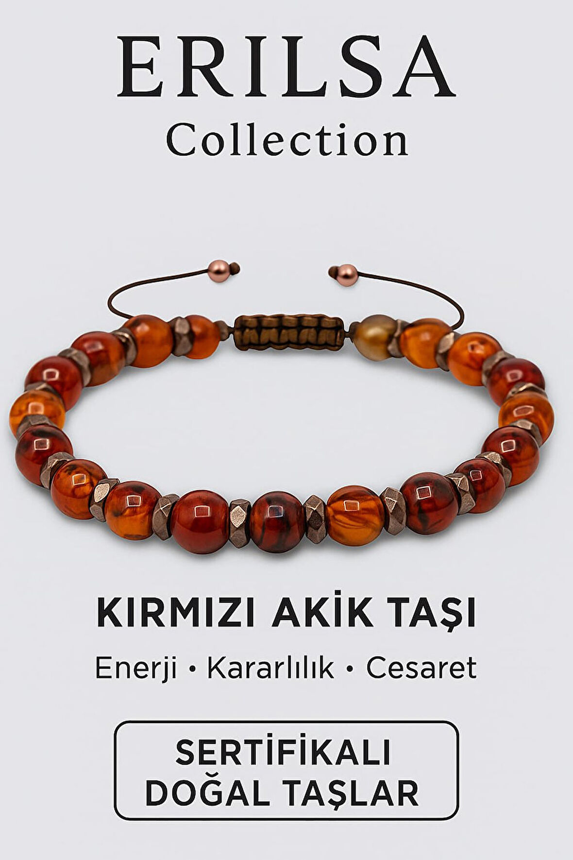 Sertifikalı Kırmızı Akik ve Terahertz Taşı Bileklik – Cesaret ve Kararlılıkla Enerjinizi Yükseltin