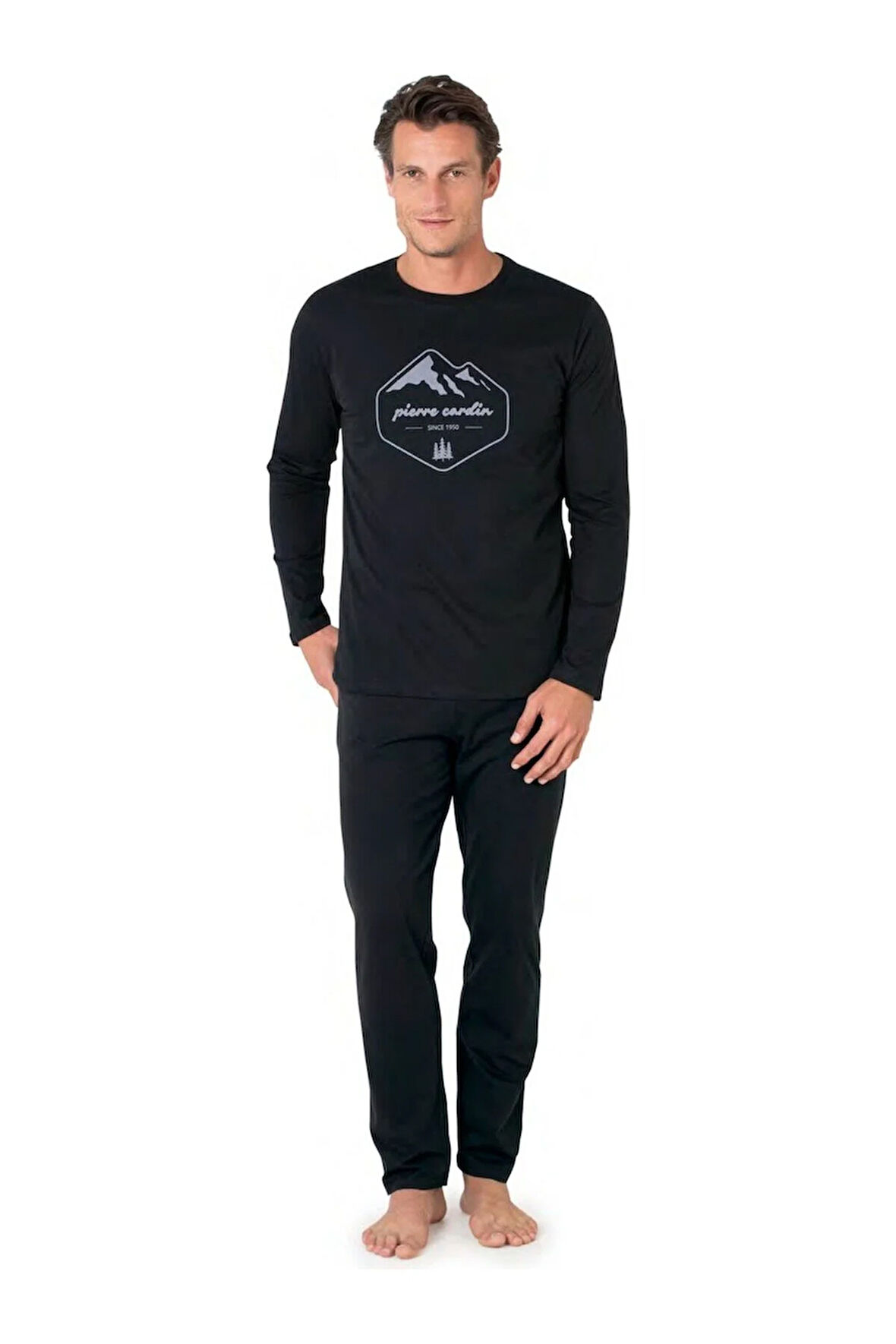 Erkek Uzun Kollu Bisiklet Yaka Pijama Takım 6097