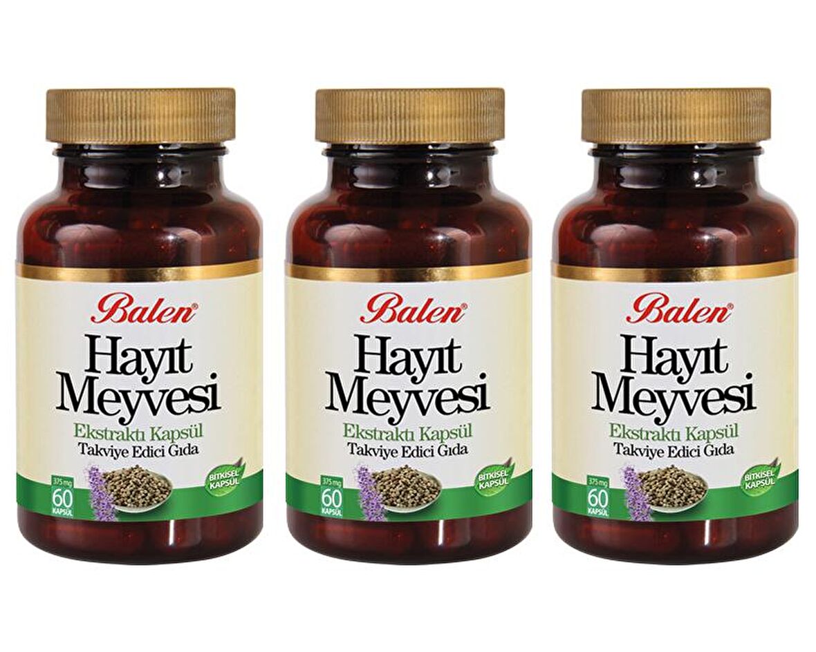 3 Adet Balen Hayıt Meyvesi Ekstraktı 300 Mg 60 Kapsül