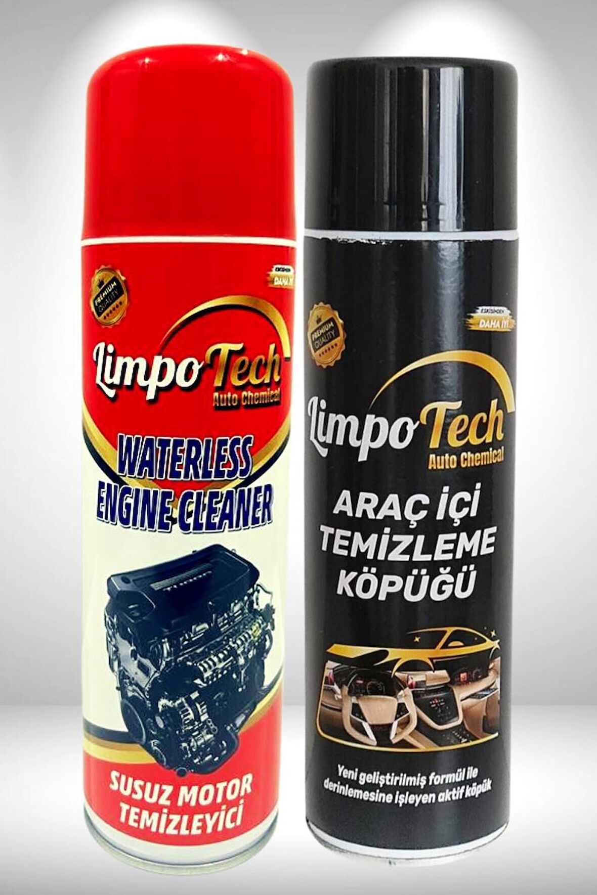 LİMPOTECH Araç İçi Köpük Temizleme Spreyi 500 Ml, Susuz Motor 500 Ml 2'Lİ  set