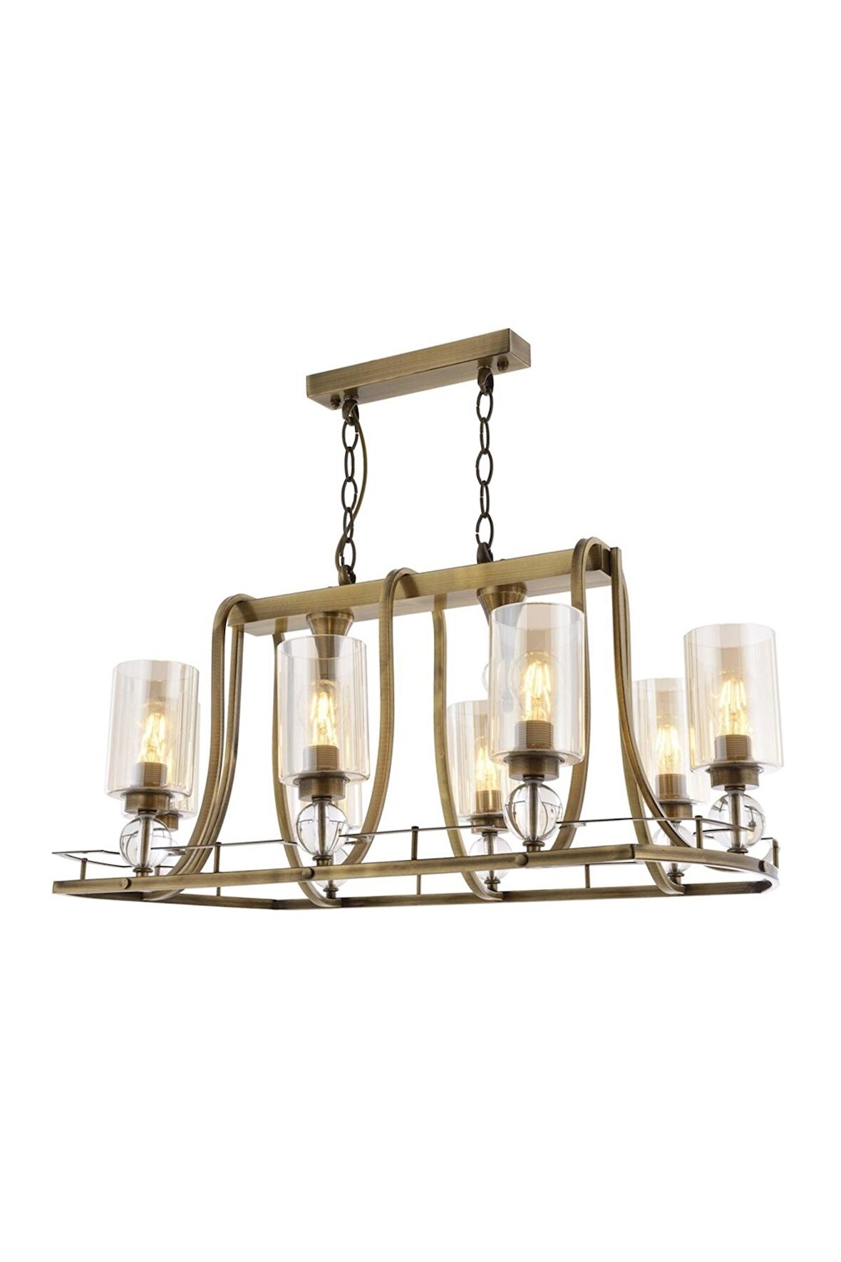 AVONNI AV-1597-8E-YM Eskitme Kaplama Modern Avize E27 Metal Cam 89x50cm