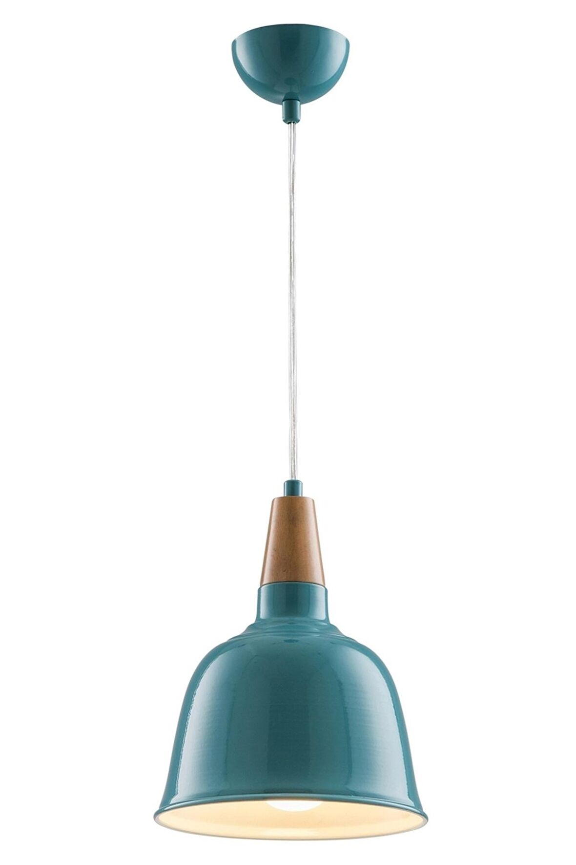 AVONNI AV-4100-A2-BTK-20 Turkuaz Boyalı Modern Avize E27 Metal Ahşap 20cm