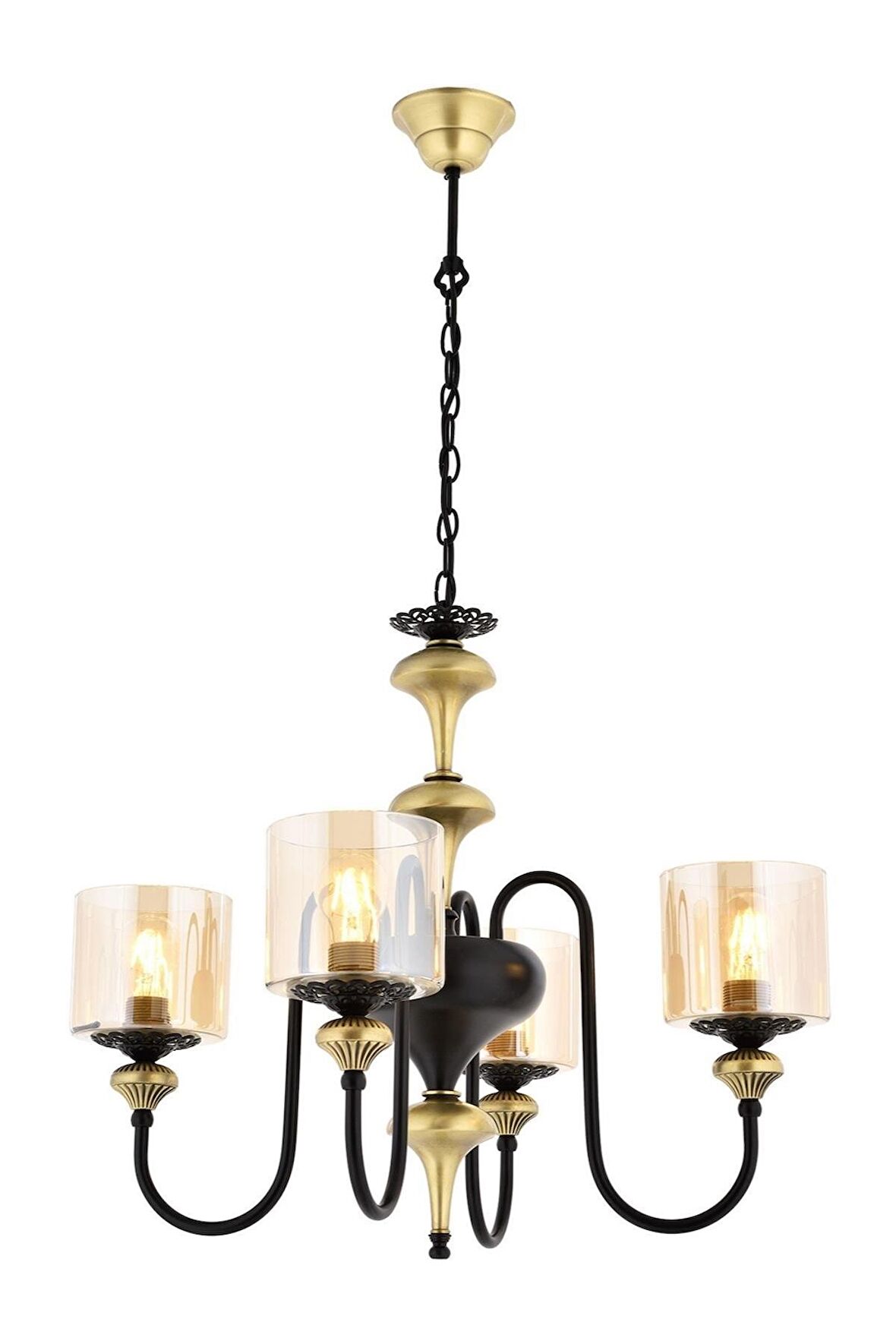 AVONNI AV-4161-4E Eskitme Kaplama Modern Avize E27 Metal Cam 62cm