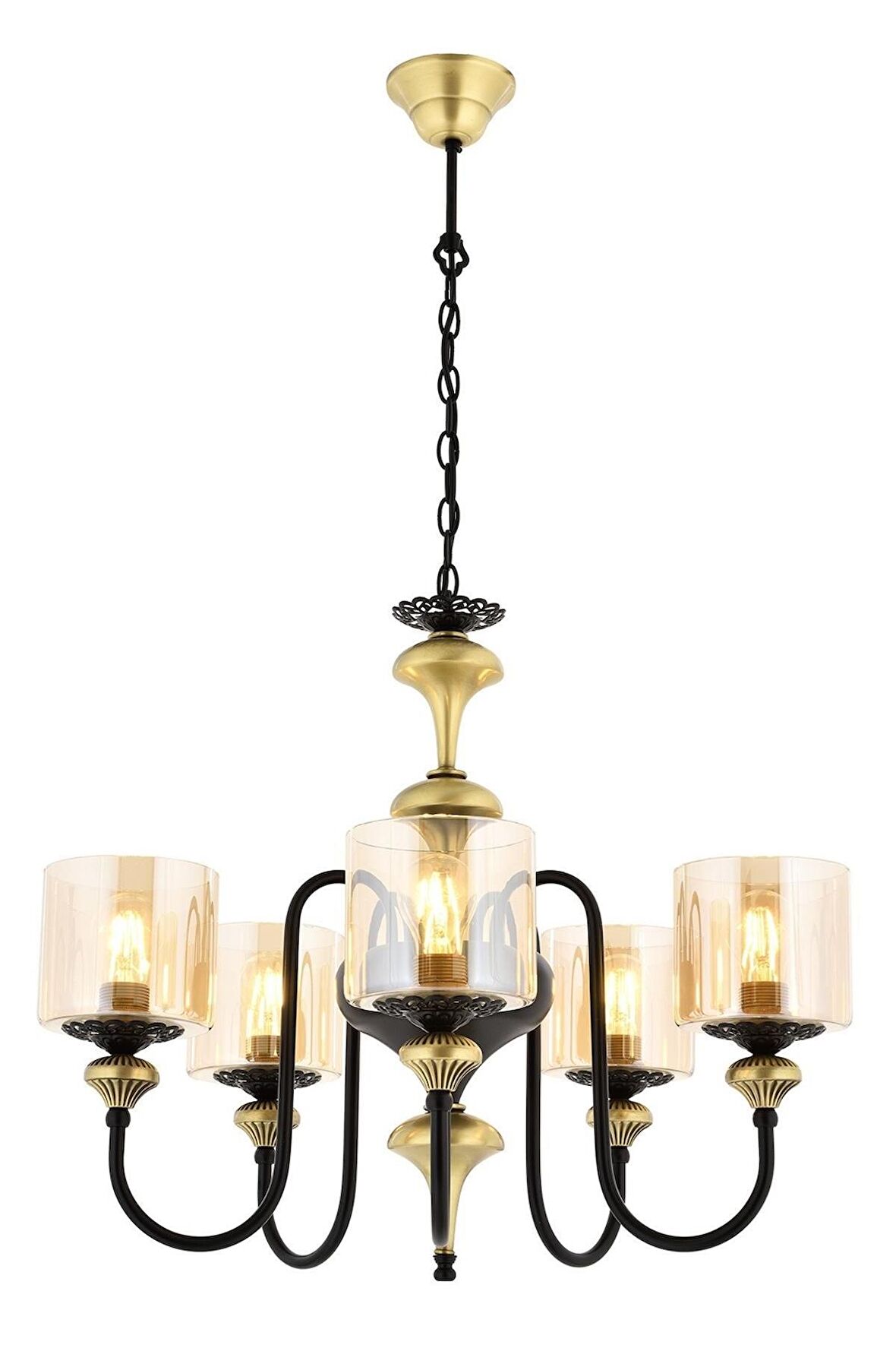 AVONNI AV-4161-5E Eskitme Kaplama Modern Avize E27 Metal Cam 62cm