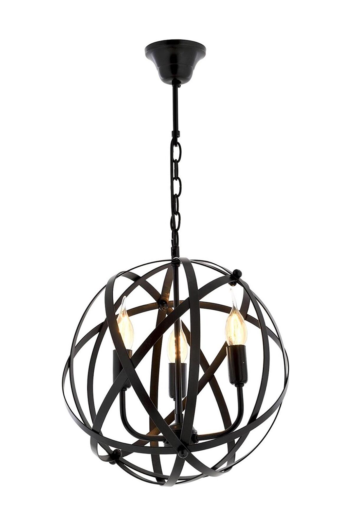 AVONNI AV-4183-3BSY Siyah Boyalı Modern Avize E14 Metal 36cm