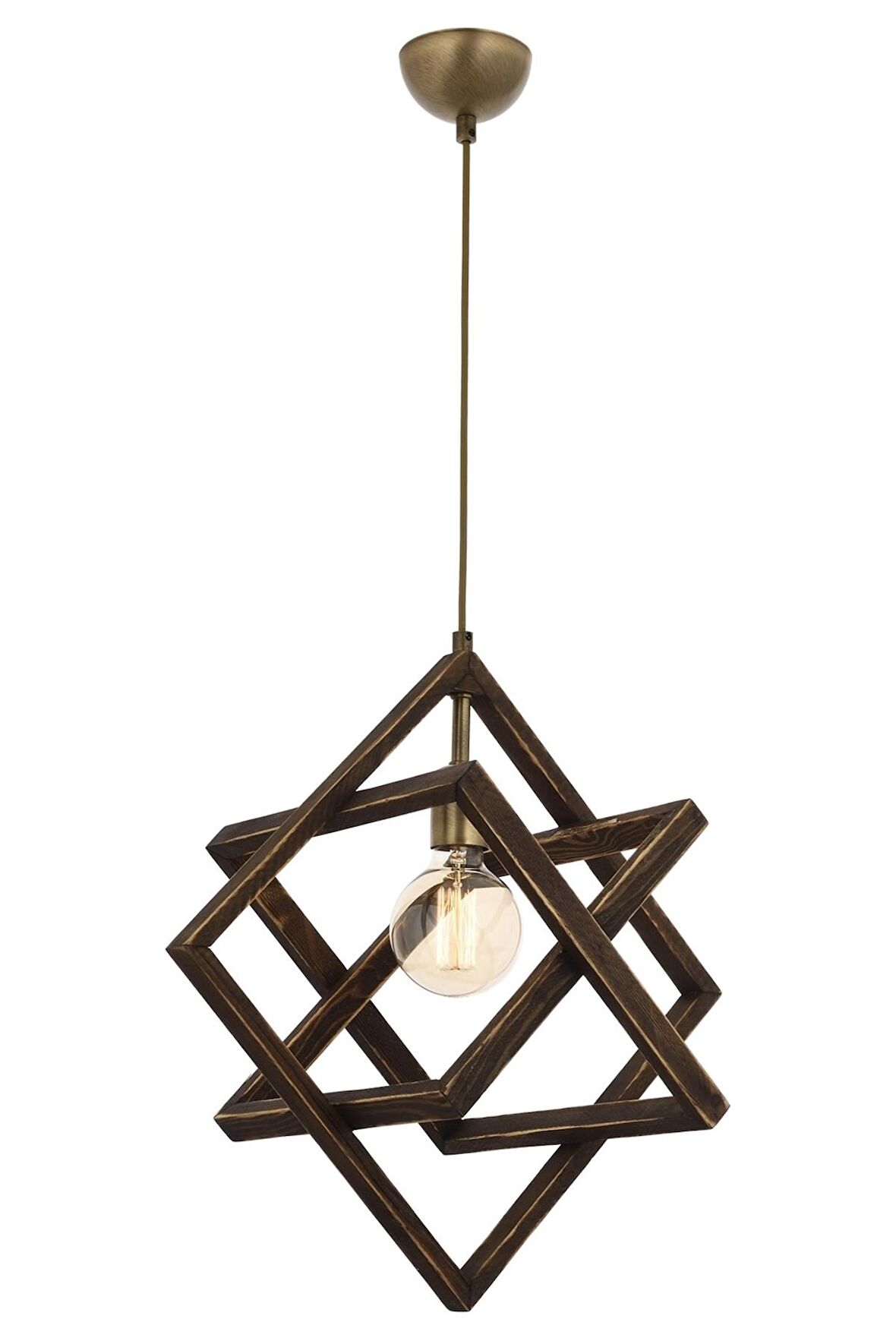 AVONNI AV-60160-1E Eskitme Kaplama Modern Avize E27 Ahşap Metal 30cm
