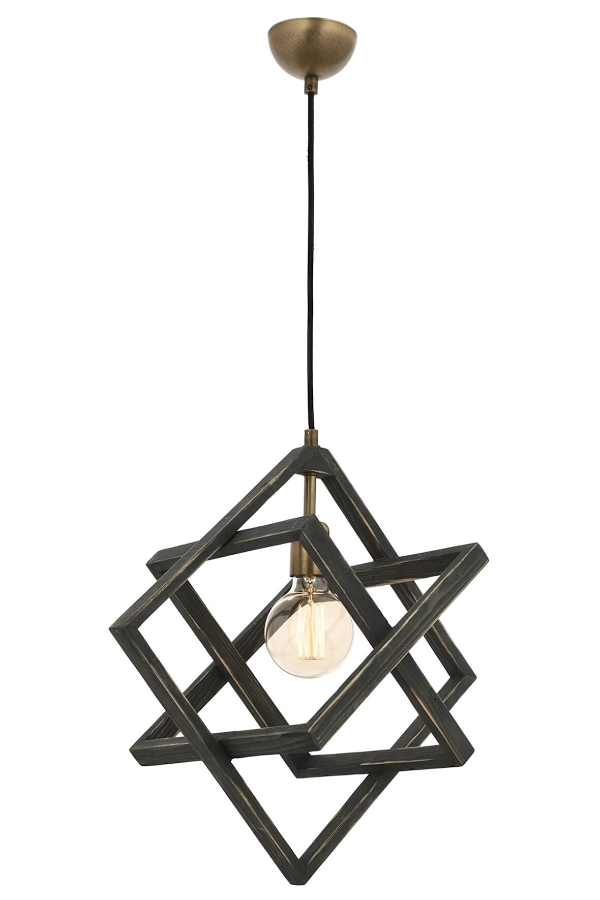 AVONNI AV-60160-1G Eskitme Kaplama Modern Avize E27 Ahşap Metal 30cm