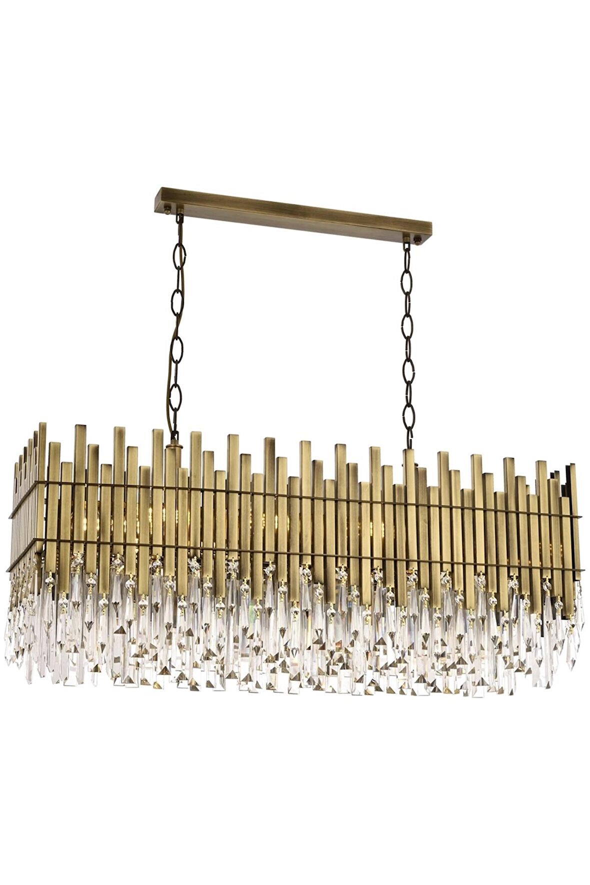AVONNI AV-60162-E100X35 Eskitme Kaplama Klasik Avize E27 Metal Kristal 100x35cm
