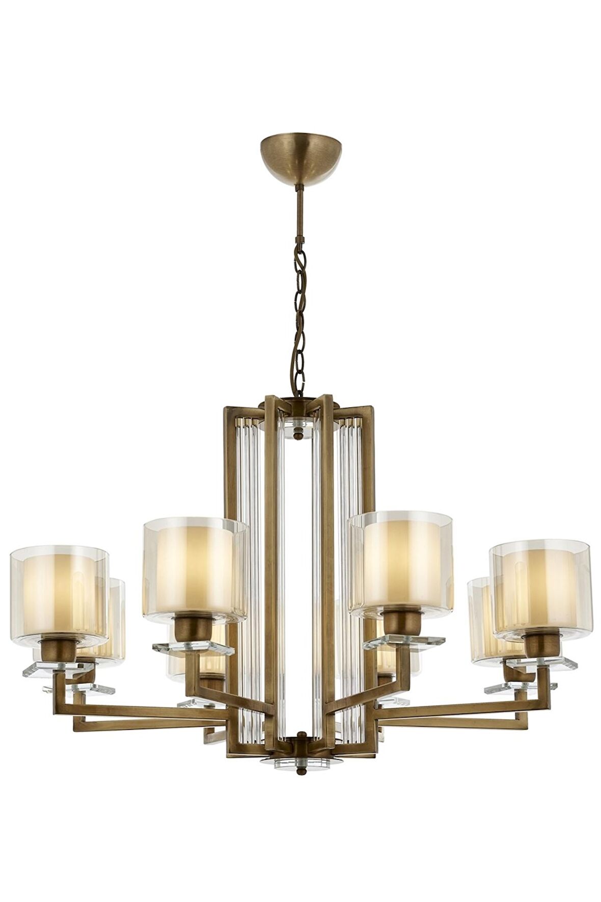 AVONNI AV-60190-8E Eskitme Kaplama Modern Avize E27 Metal Cam 80cm