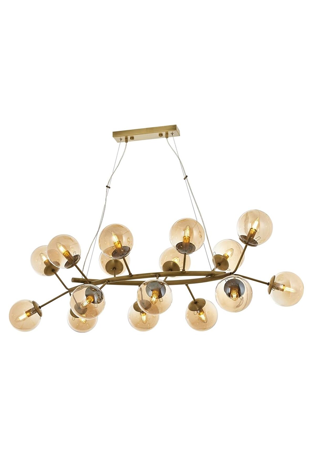 AVONNI AV-60191-16EY Eskitme Kaplama Modern Avize E14 Metal Cam 110x90cm