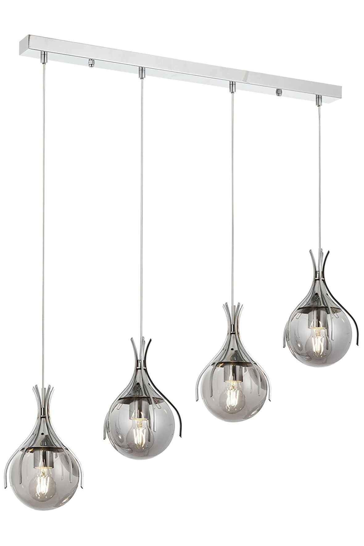 AVONNI AV-60161-4KY Krom Kaplama Modern Avize E27 Metal Cam 70x13cm