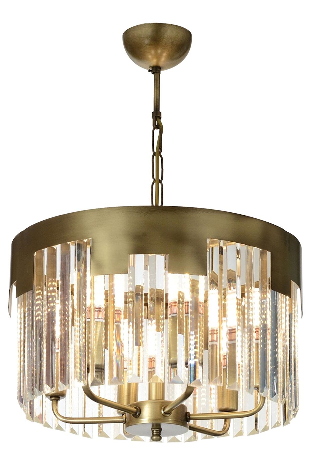 AVONNI AV-65225-E40 Eskitme Kaplama Klasik Avize E14 Metal Kristal 40cm