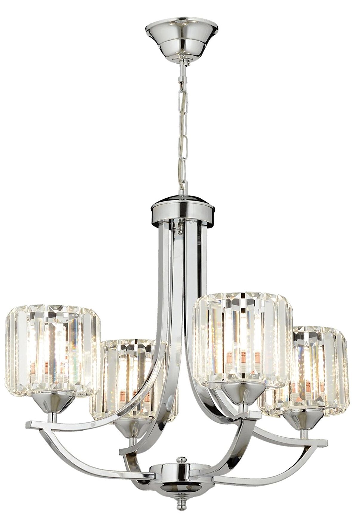 AVONNI AV-65226-4K Krom Kaplama Modern Avize E27 Metal Kristal 55cm