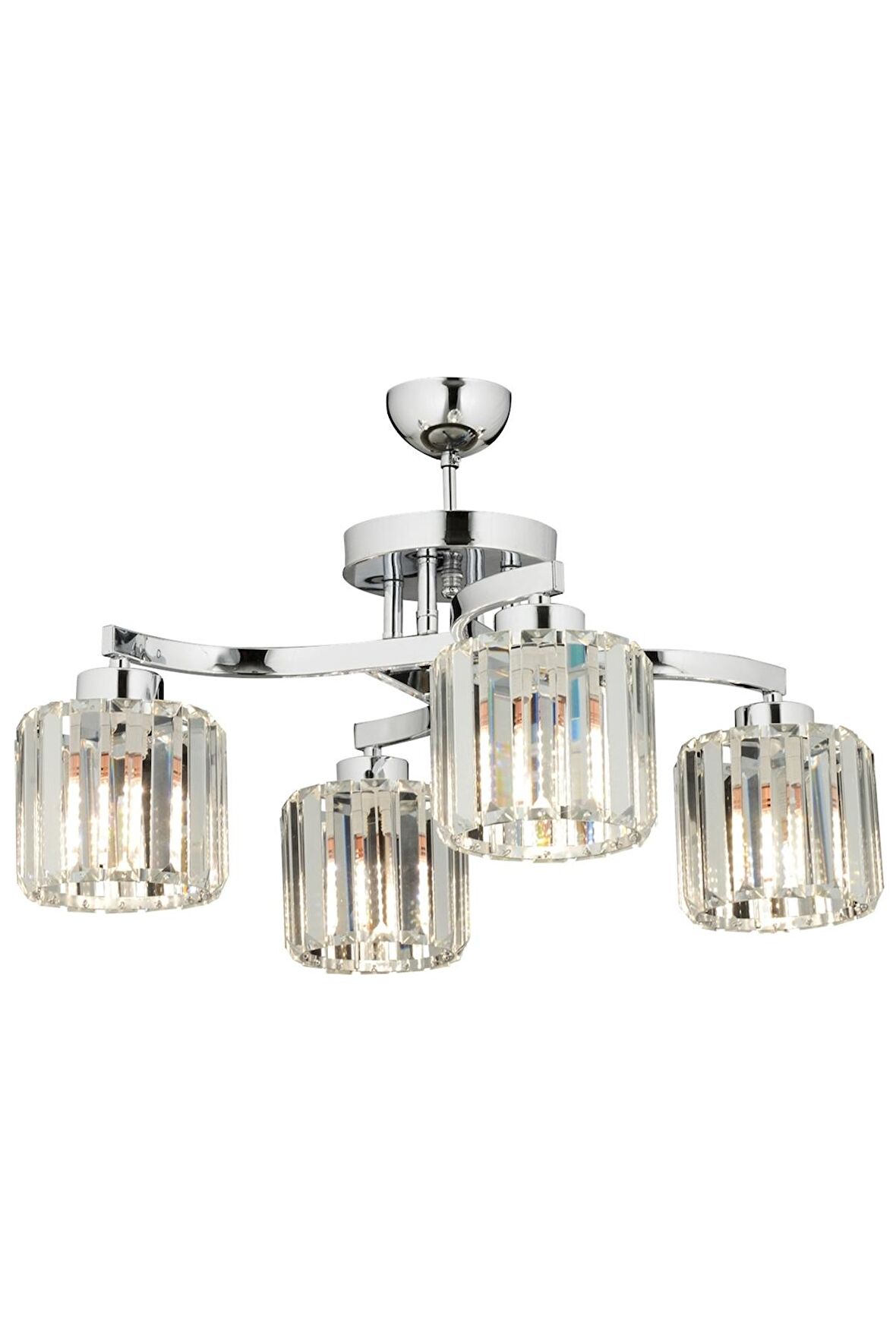 AVONNI AV-65229-4K Krom Kaplama Modern Avize E27 Metal Kristal 58cm