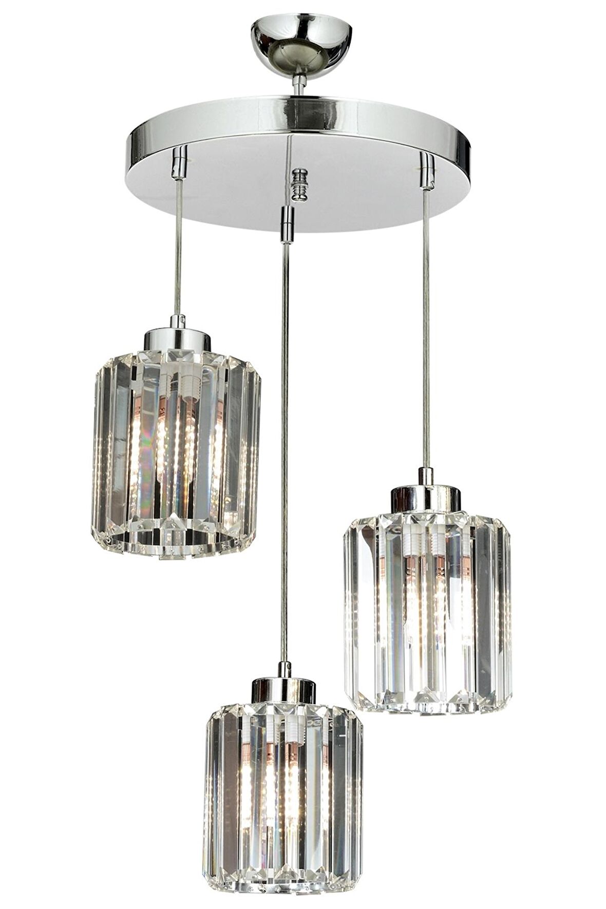 AVONNI AV-65230-3KT Krom Kaplama Modern Avize E27 Metal Kristal 40cm
