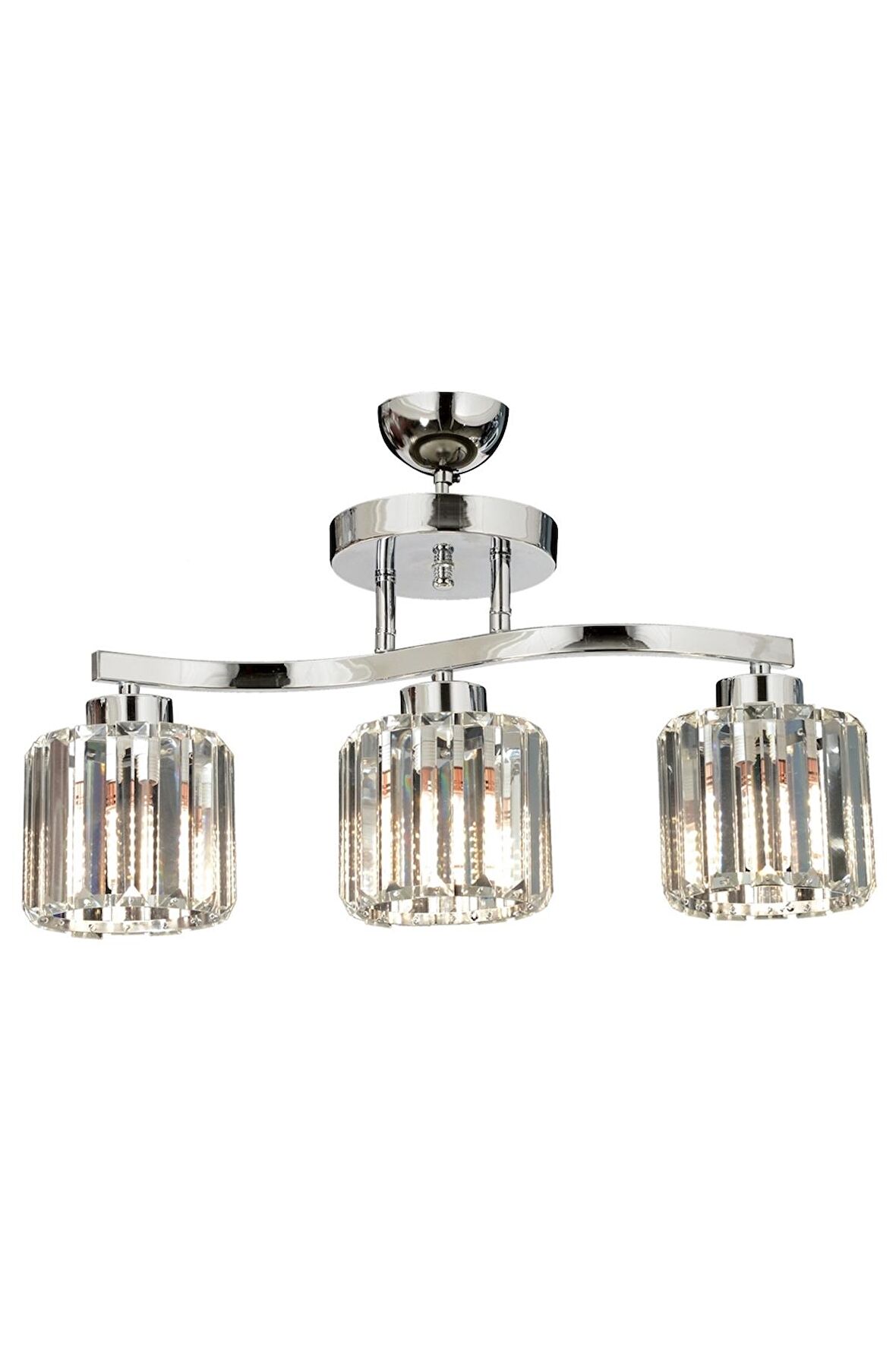 AVONNI AV-65231-3K Krom Kaplama Modern Avize E27 Metal Kristal 55x17cm